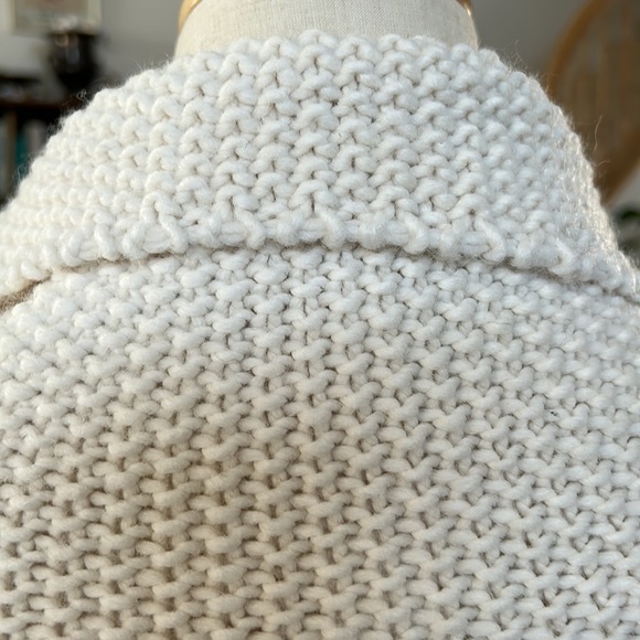 COCOGIO White Wool Blend Knit Poncho Top - Picture 7 of 9